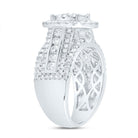14K White Gold Diamond Oval Single Halo Bridal Ring 1 3/4 Cttw - Splendid Jewellery