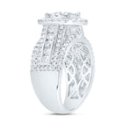 14K White Gold Diamond Oval Single Halo Bridal Ring 1 3/4 Cttw - Splendid Jewellery