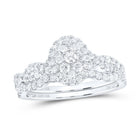 14K White Gold Diamond Oval Single Halo Bridal Set 3/4 Cttw - Splendid Jewellery