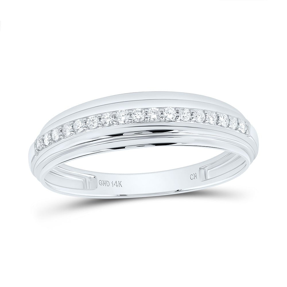 14K White Gold Diamond Oval Trio Ring Set 5/8 Cttw - Splendid Jewellery