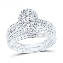 Load image into Gallery viewer, 14K White Gold Diamond Oval Trio Ring Set 5/8 Cttw - Splendid Jewellery