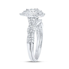 Load image into Gallery viewer, 14K White Gold Diamond Pear Double Halo Bridal Set 1/2 Cttw - Splendid Jewellery