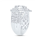 14K White Gold Diamond Pear Double Halo Fashion Bridal Ring 3 Cttw - Splendid Jewellery