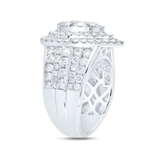 Load image into Gallery viewer, 14K White Gold Diamond Pear Double Halo Fashion Bridal Ring 3 Cttw - Splendid Jewellery