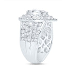 14K White Gold Diamond Pear Double Halo Fashion Bridal Ring 3 Cttw - Splendid Jewellery