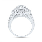 14K White Gold Diamond Pear Double Halo Fashion Bridal Ring 3 Cttw - Splendid Jewellery