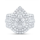 14K White Gold Diamond Pear Double Halo Fashion Bridal Ring 3 Cttw - Splendid Jewellery