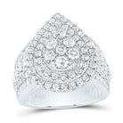 14K White Gold Diamond Pear Double Halo Fashion Bridal Ring 3 Cttw - Splendid Jewellery
