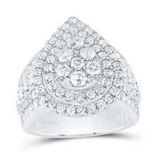 Load image into Gallery viewer, 14K White Gold Diamond Pear Double Halo Fashion Bridal Ring 3 Cttw - Splendid Jewellery