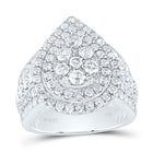 14K White Gold Diamond Pear Double Halo Fashion Bridal Ring 3 Cttw - Splendid Jewellery