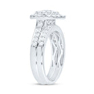14K White Gold Diamond Pear Double Halo Fashion Bridal Set 1 Cttw - Splendid Jewellery