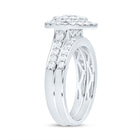 14K White Gold Diamond Pear Double Halo Fashion Bridal Set 1 Cttw - Splendid Jewellery