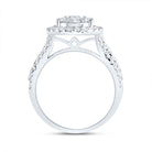 14K White Gold Diamond Pear Single Halo Bridal Ring 1 1/2 Cttw - Splendid Jewellery