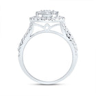 14K White Gold Diamond Pear Single Halo Bridal Ring 1 1/2 Cttw - Splendid Jewellery