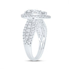 14K White Gold Diamond Pear Single Halo Bridal Ring 1 1/2 Cttw - Splendid Jewellery