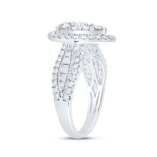 Load image into Gallery viewer, 14K White Gold Diamond Pear Single Halo Bridal Ring 1 1/2 Cttw - Splendid Jewellery
