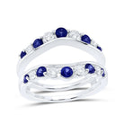 14K White Gold Diamond Sapphire Gemstone Enhancer 1/2 Cttw - Splendid Jewellery
