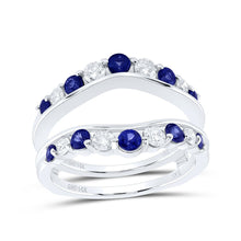 Load image into Gallery viewer, 14K White Gold Diamond Sapphire Gemstone Enhancer 1/2 Cttw - Splendid Jewellery