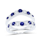 14K White Gold Diamond Sapphire Gemstone Enhancer 1/2 Cttw - Splendid Jewellery
