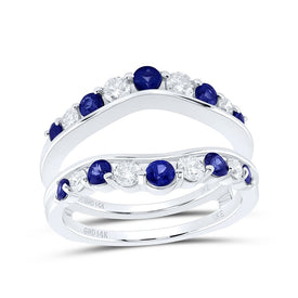 14K White Gold Diamond Sapphire Gemstone Enhancer 1/2 Cttw - Splendid Jewellery