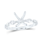 14K White Gold Diamond Semi Mount Bridal Ring 3/4 Cttw - Splendid Jewellery