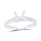 14K White Gold Diamond Semi Mount Engagement Ring 5/8 Cttw - Splendid Jewellery