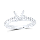 14K White Gold Diamond Semi Mount Engagement Ring 5/8 Cttw - Splendid Jewellery