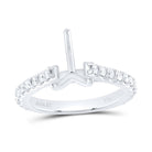 14K White Gold Diamond Semi Mount No Halo Bridal Ring 5/8 Cttw - Splendid Jewellery