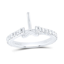 Load image into Gallery viewer, 14K White Gold Diamond Semi Mount No Halo Bridal Ring 5/8 Cttw - Splendid Jewellery