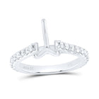 14K White Gold Diamond Semi Mount No Halo Bridal Ring 5/8 Cttw - Splendid Jewellery