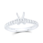 14K White Gold Diamond Semi Mount No Halo Eng Ring 5/8 Cttw - Splendid Jewellery