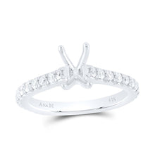 Load image into Gallery viewer, 14K White Gold Diamond Semi Mount No Halo Eng Ring 5/8 Cttw - Splendid Jewellery