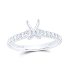 14K White Gold Diamond Semi Mount No Halo Eng Ring 5/8 Cttw - Splendid Jewellery