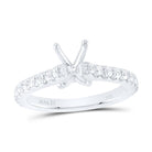 14K White Gold Diamond Semi Mount No Halo Eng Ring 5/8 Cttw - Splendid Jewellery