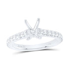 14K White Gold Diamond Semi Mount No Halo Eng Ring 5/8 Cttw - Splendid Jewellery