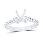 14K White Gold Diamond Semi Mount No Halo Engagement Ring 5/8 Cttw - Splendid Jewellery