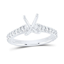 Load image into Gallery viewer, 14K White Gold Diamond Semi Mount No Halo Engagement Ring 5/8 Cttw - Splendid Jewellery