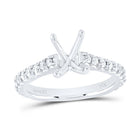 14K White Gold Diamond Semi Mount No Halo Engagement Ring 5/8 Cttw - Splendid Jewellery