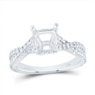 14K White Gold Diamond Semi Mount No Halo Engagement Ring 5/8 Cttw - Splendid Jewellery