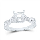 14K White Gold Diamond Semi Mount No Halo Engagement Ring 5/8 Cttw - Splendid Jewellery