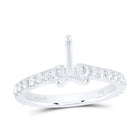 14K White Gold Diamond Semi Mount No Halo Engagement Ring 5/8 Cttw - Splendid Jewellery