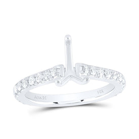 14K White Gold Diamond Semi Mount No Halo Engagement Ring 5/8 Cttw - Splendid Jewellery