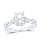 14K White Gold Diamond Semi Mount No Halo Engagement Ring 5/8 Cttw - Splendid Jewellery
