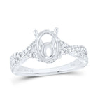 14K White Gold Diamond Semi Mount No Halo Engagement Ring 5/8 Cttw - Splendid Jewellery