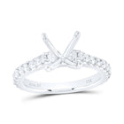 14K White Gold Diamond Semi Mount No Halo Engagement Ring 5/8 Cttw - Splendid Jewellery
