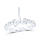 14K White Gold Diamond Semi Mount No Halo Engagement Ring 5/8 Cttw - Splendid Jewellery