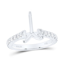 Load image into Gallery viewer, 14K White Gold Diamond Semi Mount No Halo Engagement Ring 5/8 Cttw - Splendid Jewellery