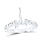 14K White Gold Diamond Semi Mount No Halo Engagement Ring 5/8 Cttw - Splendid Jewellery