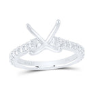 14K White Gold Diamond Semi Mount No Halo Engagement Ring 5/8 Cttw - Splendid Jewellery