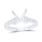 14K White Gold Diamond Semi Mount No Halo Engagement Ring 5/8 Cttw - Splendid Jewellery